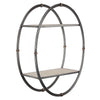 Wood and Metal Hanging Oval Wall Shelf